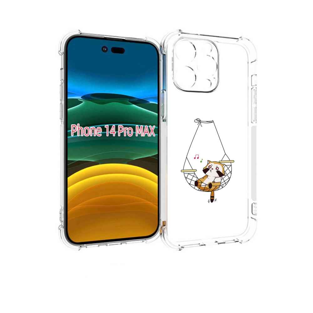 

Чехол MyPads енот-на-гамаке для iPhone 14 Pro Max, Прозрачный, Tocco