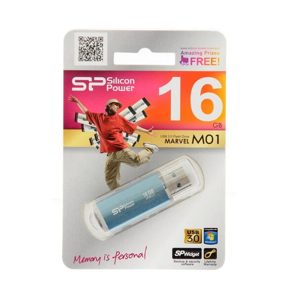 

Флешка SiliconPower USB Flash 16GB USB3.0 Marvel M01 синий