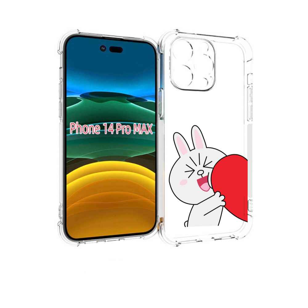 

Чехол MyPads зайчик-с-полуседрцем для iPhone 14 Pro Max, Прозрачный, Tocco