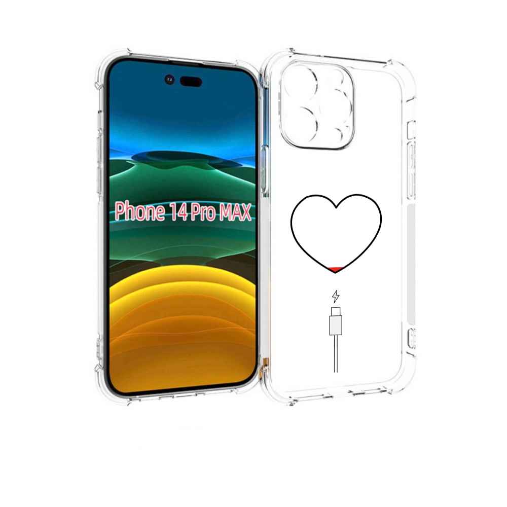 

Чехол MyPads зарядка-сердца для iPhone 14 Pro Max, Прозрачный, Tocco