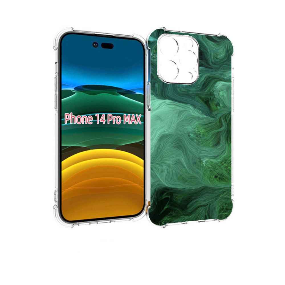 

Чехол MyPads зеленые нити для iPhone 14 Pro Max, Прозрачный, Tocco