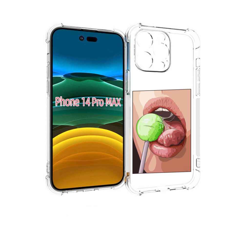 

Чехол MyPads зеленый-чупа-чупс женский для iPhone 14 Pro Max, Прозрачный, Tocco