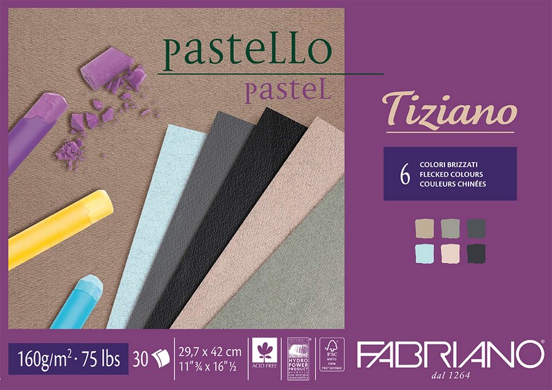 Блокнот-cклейка для пастели Fabriano Tiziano Brizzati Colour А4 30 л 160г/м.кв