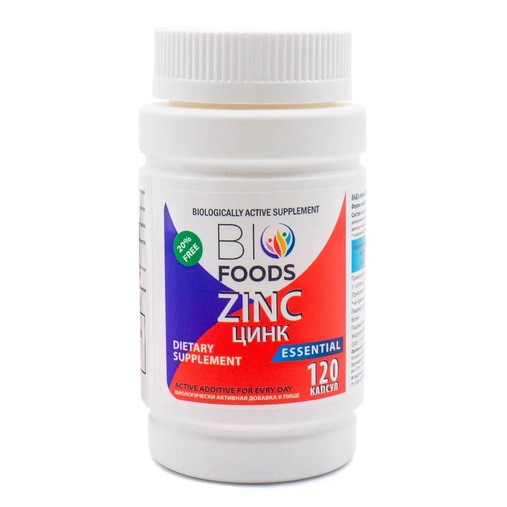 

Цинк BioFoods Zinc 25 mg капсулы 120 шт.