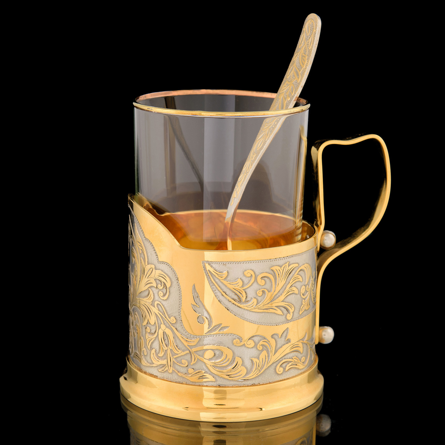 

Подстаканник с ложкой. Златоуст