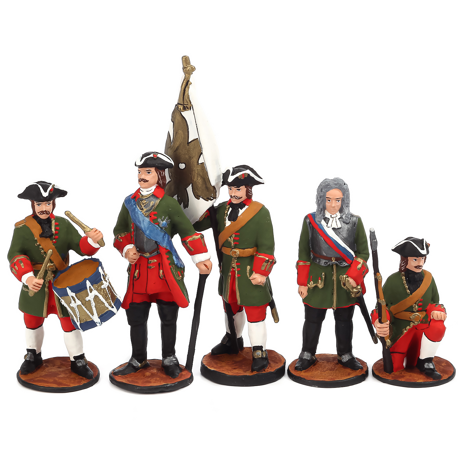 

0063257 Оловянная миниатюра Набор солдатиков "ПЕТР ПЕРВЫЙ И СОЛДАТЫ" (композиция из 5 фигу