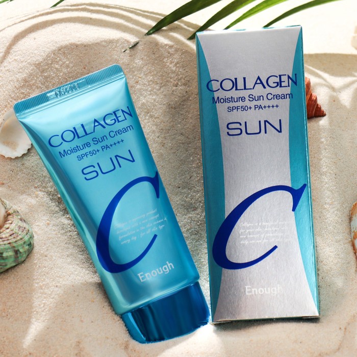 Крем Enough Collagen Moisture Sun Cream SPF50+ PA увлажняющий солнцезащитный с коллагеном
