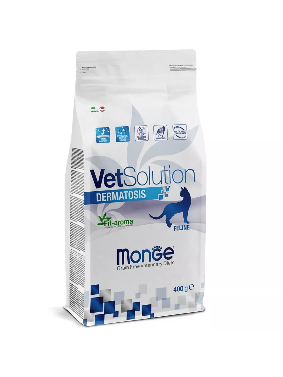 

Сухой корм для кошек Monge VetSolution Cat Dermatosis, лосось, 0,4 кг