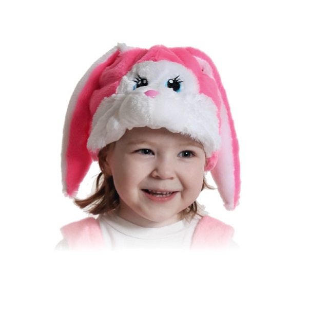 фото Карнавальная маска-шапка зайка розовая размер 53-55 карнавалофф