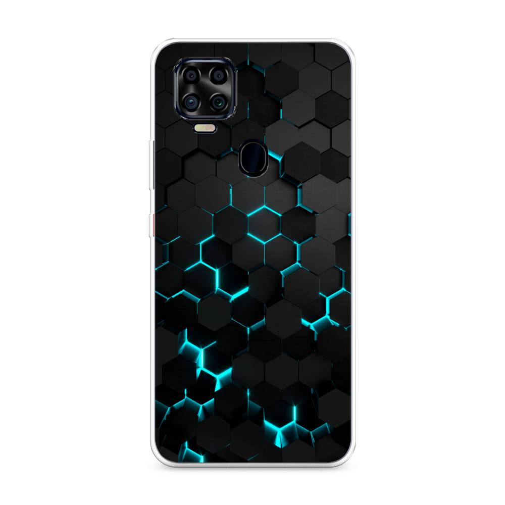 фото Силиконовый чехол "соты бирюзовые" на zte blade v2020 4g awog
