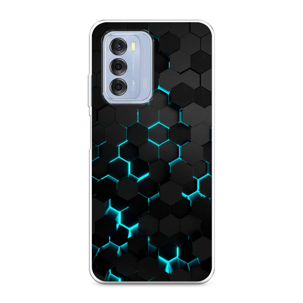 фото Силиконовый чехол "соты бирюзовые" на zte blade v40 awog