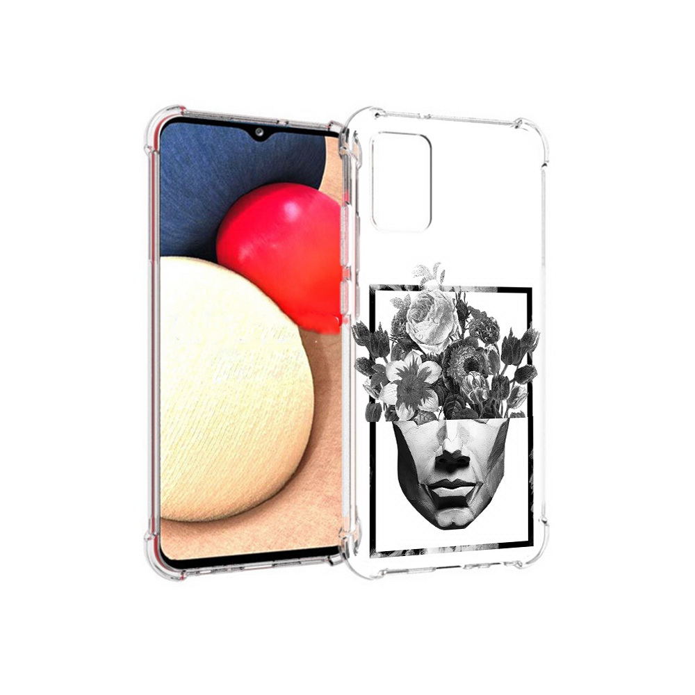 

Чехол MyPads Tocco для Samsung Galaxy A02s черно белая ваза в абстракции, Прозрачный, Tocco
