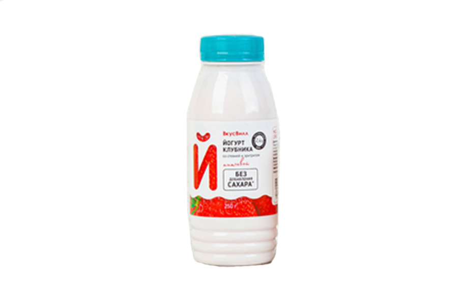 

Питьевой йогурт ВкусВилл клубника 3-4,5% БЗМЖ 250 г
