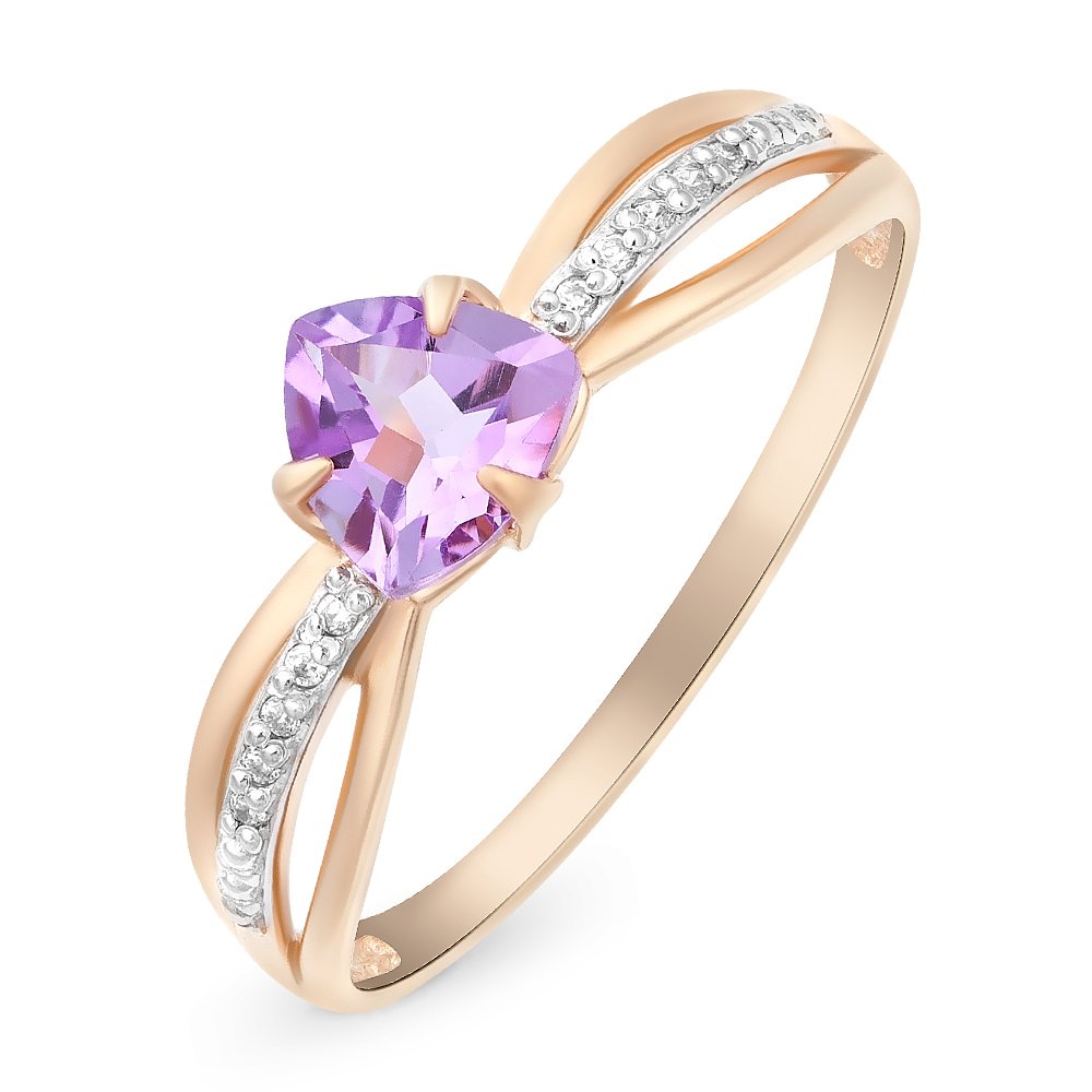 

Кольцо из золота р.  585Gold 4300110971, аметист\фианит, 4300110971