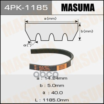 

Ремень ручейковый MASUMA 4PK-1185