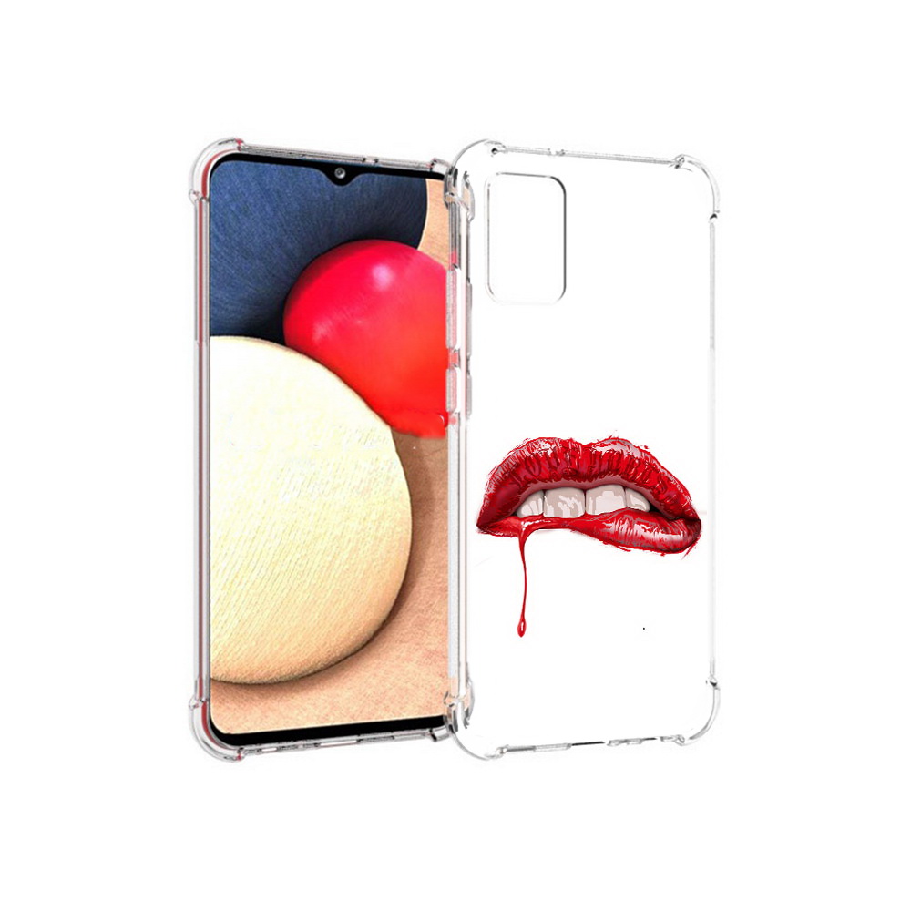 

Чехол MyPads Tocco для Samsung Galaxy A02s яркие красные губы (PT156738.479.706), Прозрачный, Tocco
