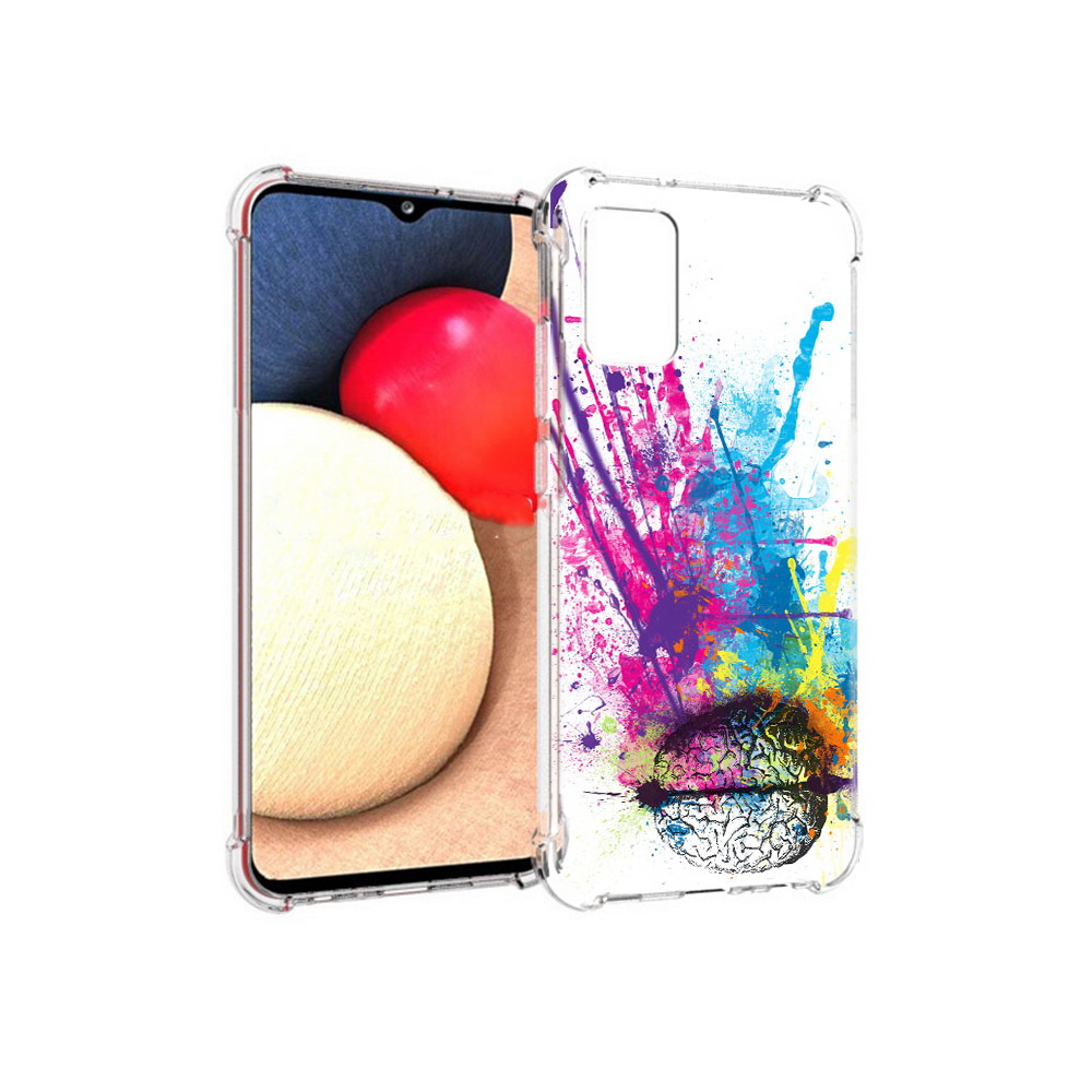 Чехол MyPads Tocco для Samsung Galaxy A02s яркий красочный мозг (PT156738.479.710)