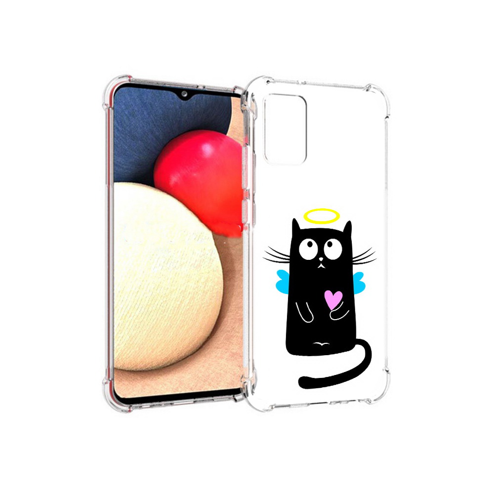 

Чехол MyPads Tocco для Samsung Galaxy A02s Кот ангелок (PT156738.479.96), Прозрачный, Tocco