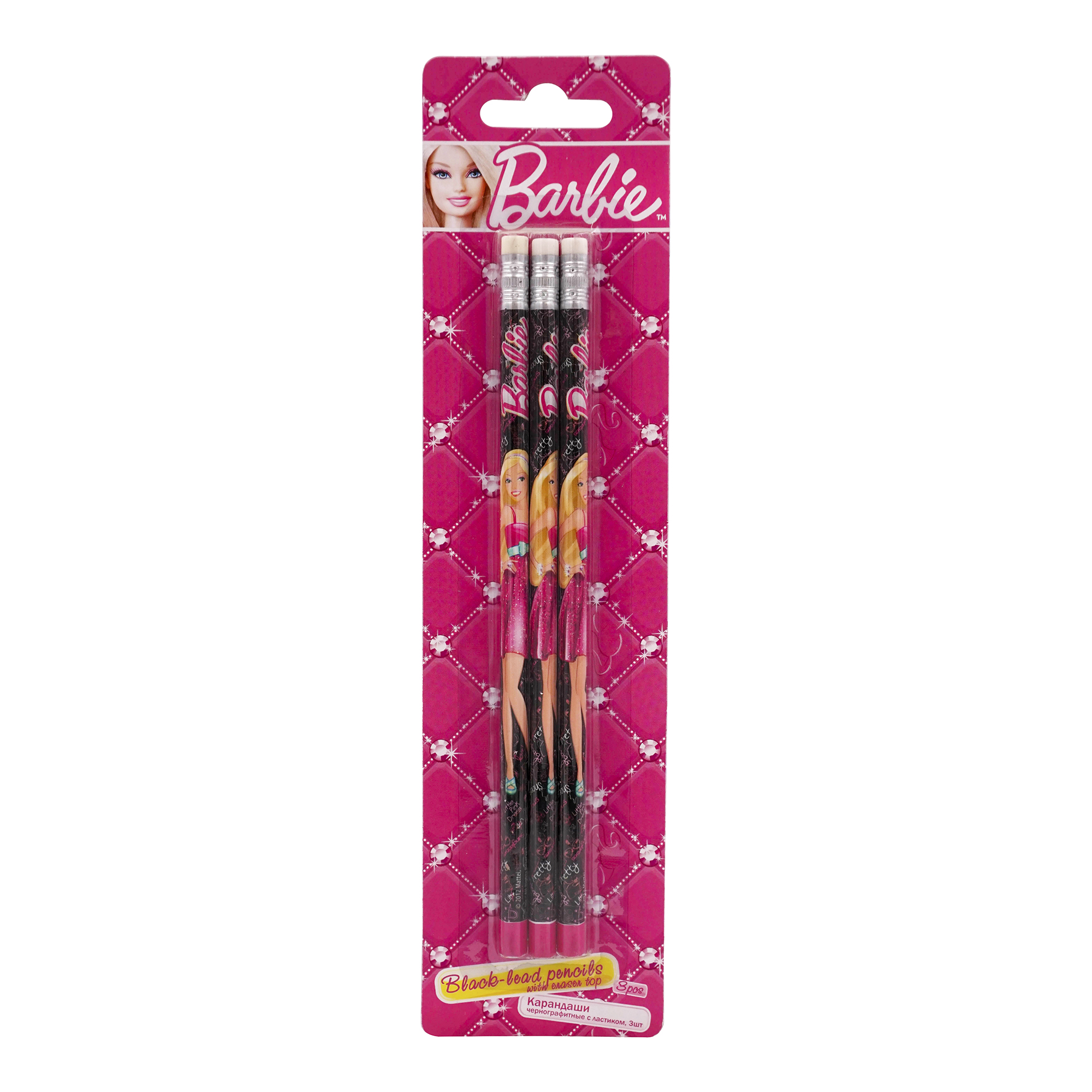 

Карандаши чернографитные Аспект Barbie с ластиком 3 шт