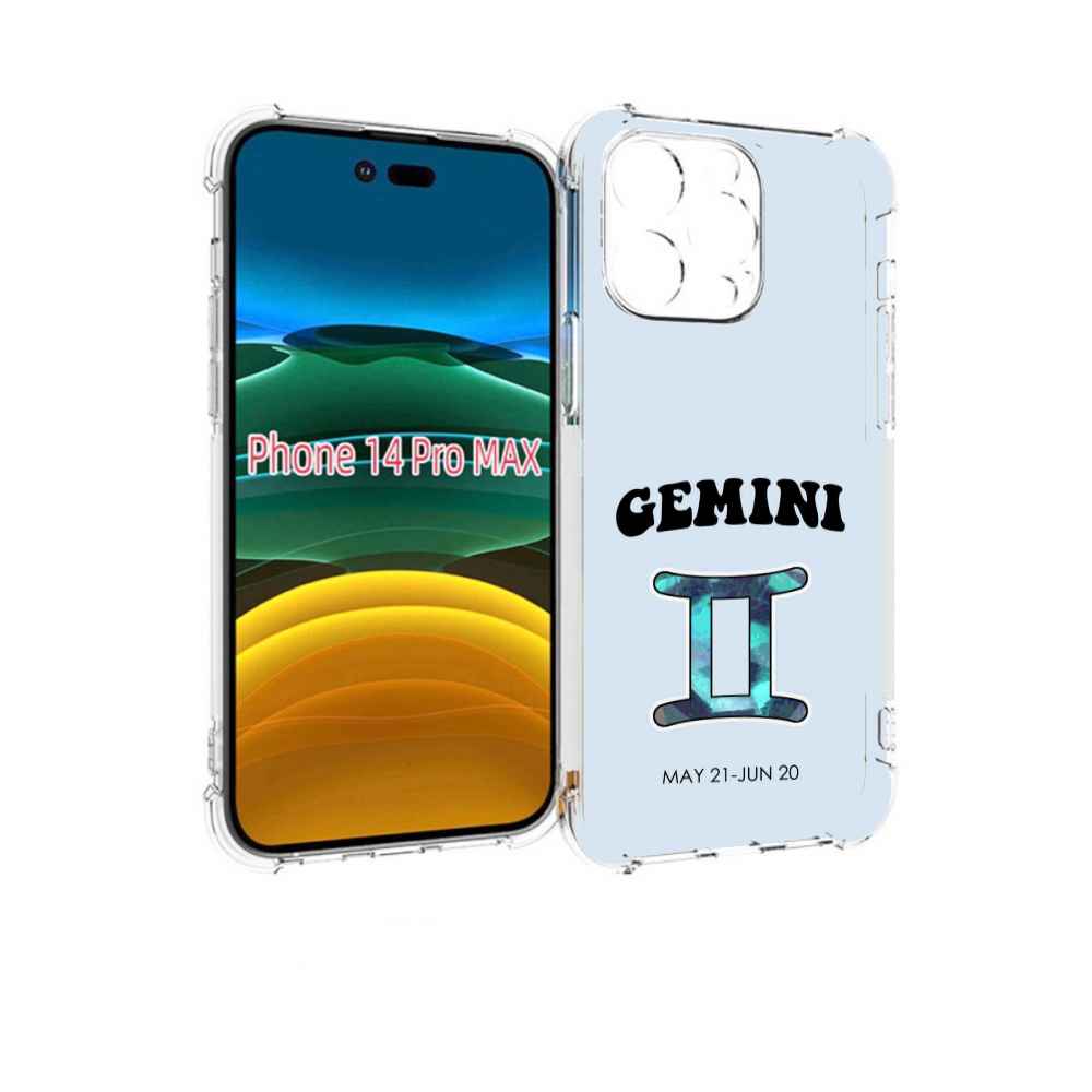 

Чехол MyPads знак зодиака близнецы 1 для iPhone 14 Pro Max, Прозрачный, Tocco