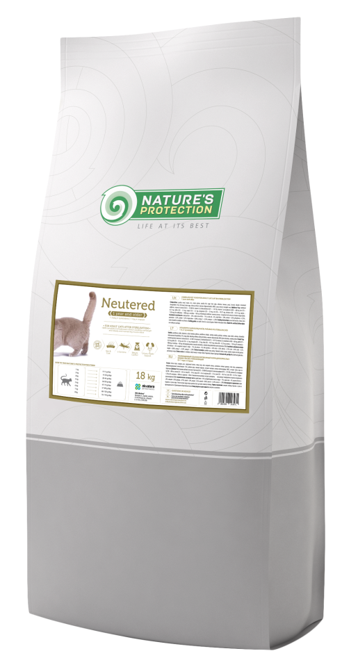 фото Сухой корм для кошек nature’s protection neutered, домашняя птица, 18кг