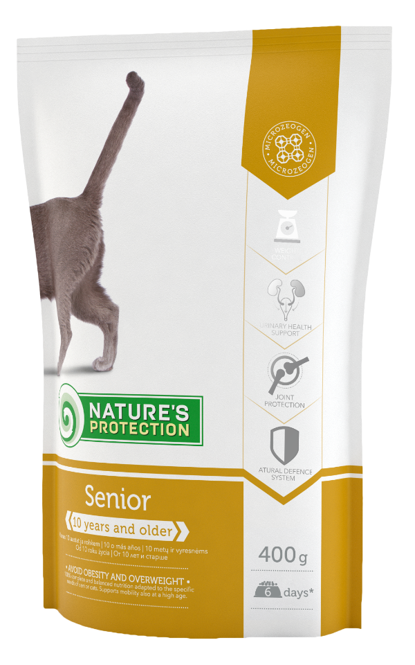 

Сухой корм для кошек Nature’s Protection Senior, домашняя птица, 0.4кг, Senior