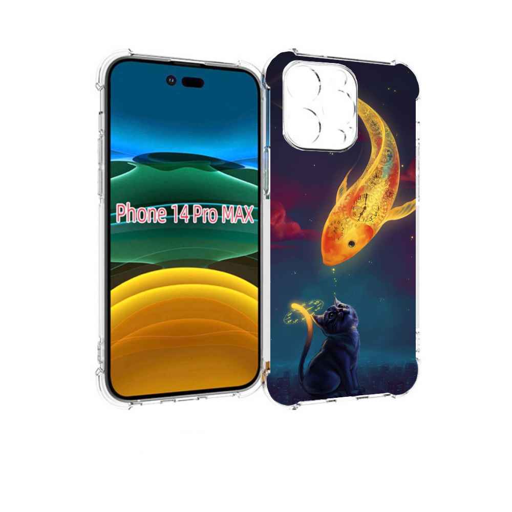 

Чехол MyPads золотая-рыбка-часовая для iPhone 14 Pro Max, Прозрачный, Tocco