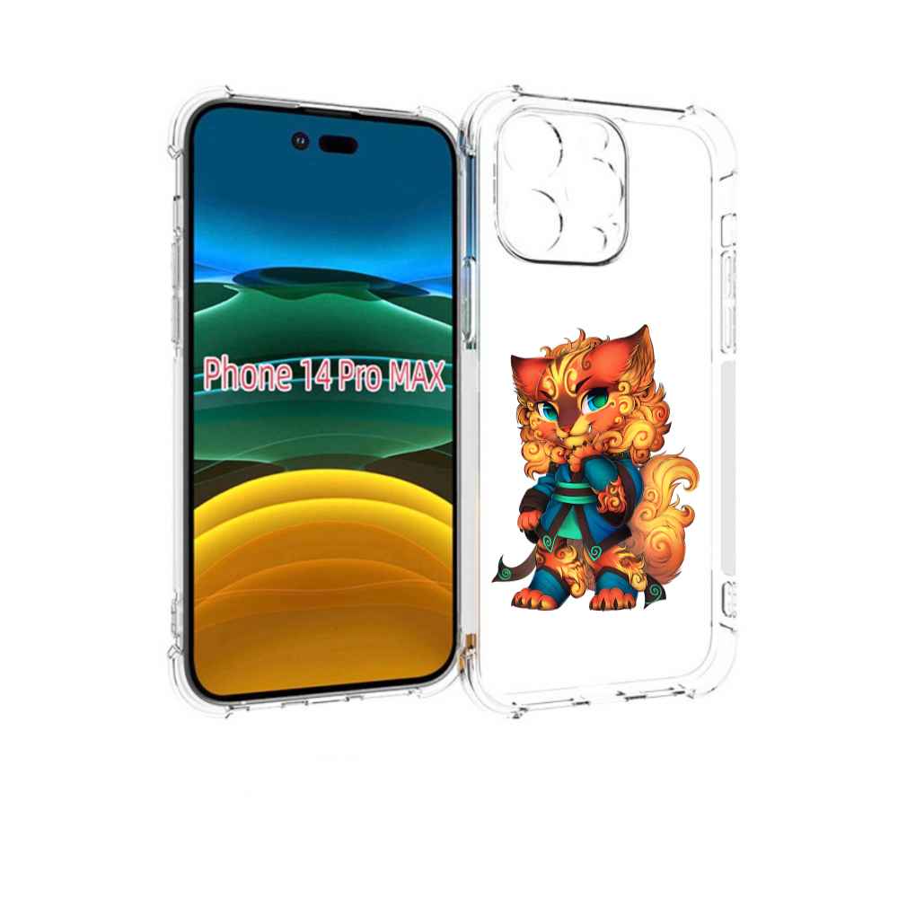 

Чехол MyPads золотой-кот для iPhone 14 Pro Max, Прозрачный, Tocco