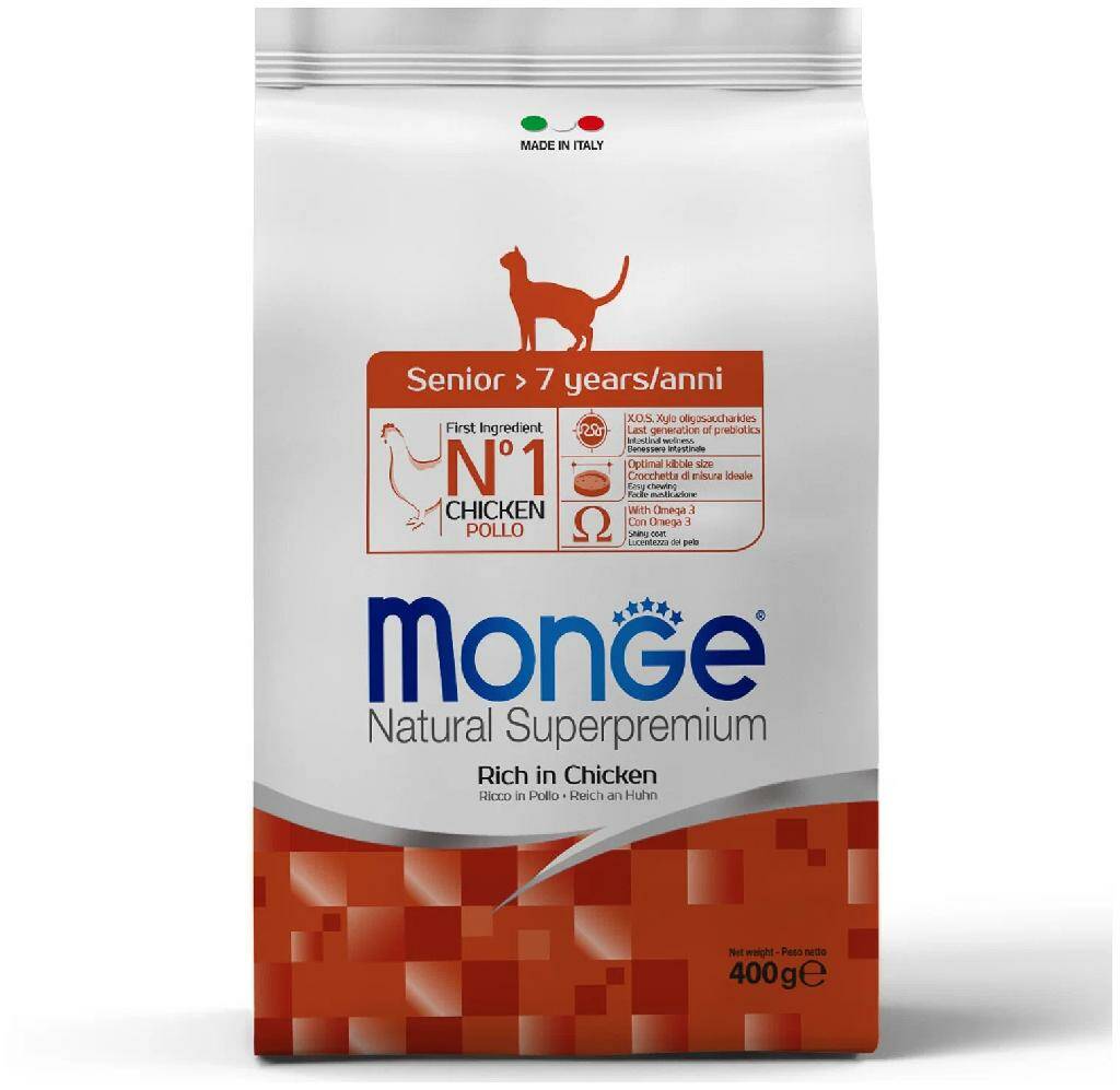 

Сухой корм для кошек Monge Cat, для пожилых, 400г, 623498