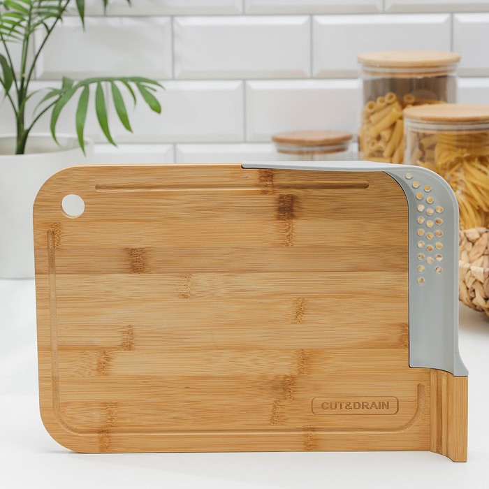 

Доска разделочная с бортом для слива Heaven, 35×24 см, бамбук, цвет МИКС, Кухонные принадлежности "Heaven"