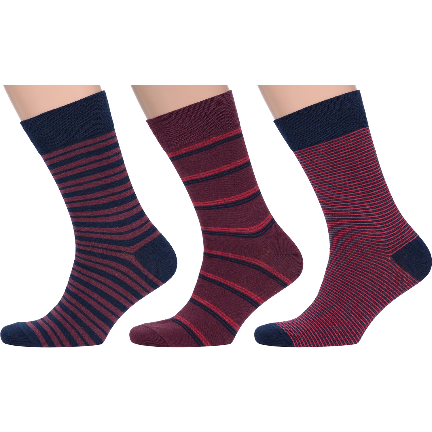 

Комплект носков мужских MoscowSocksClub msk3-М34 синих; красных; бордовых 25, Синий;красный;бордовый, msk3-М34