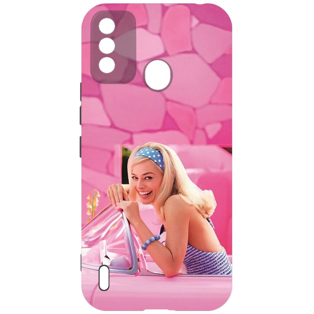 

Чехол-накладка Krutoff Soft Case Барби в розовом для Itel A48 черный