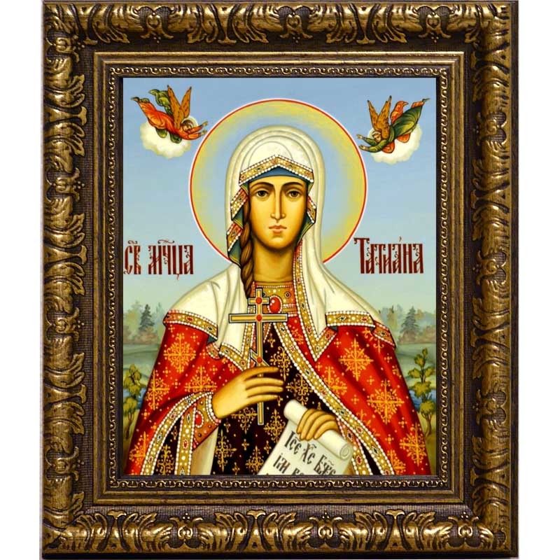 

Татиана Римская Святая мученица с ангелами. Икона на холсте.