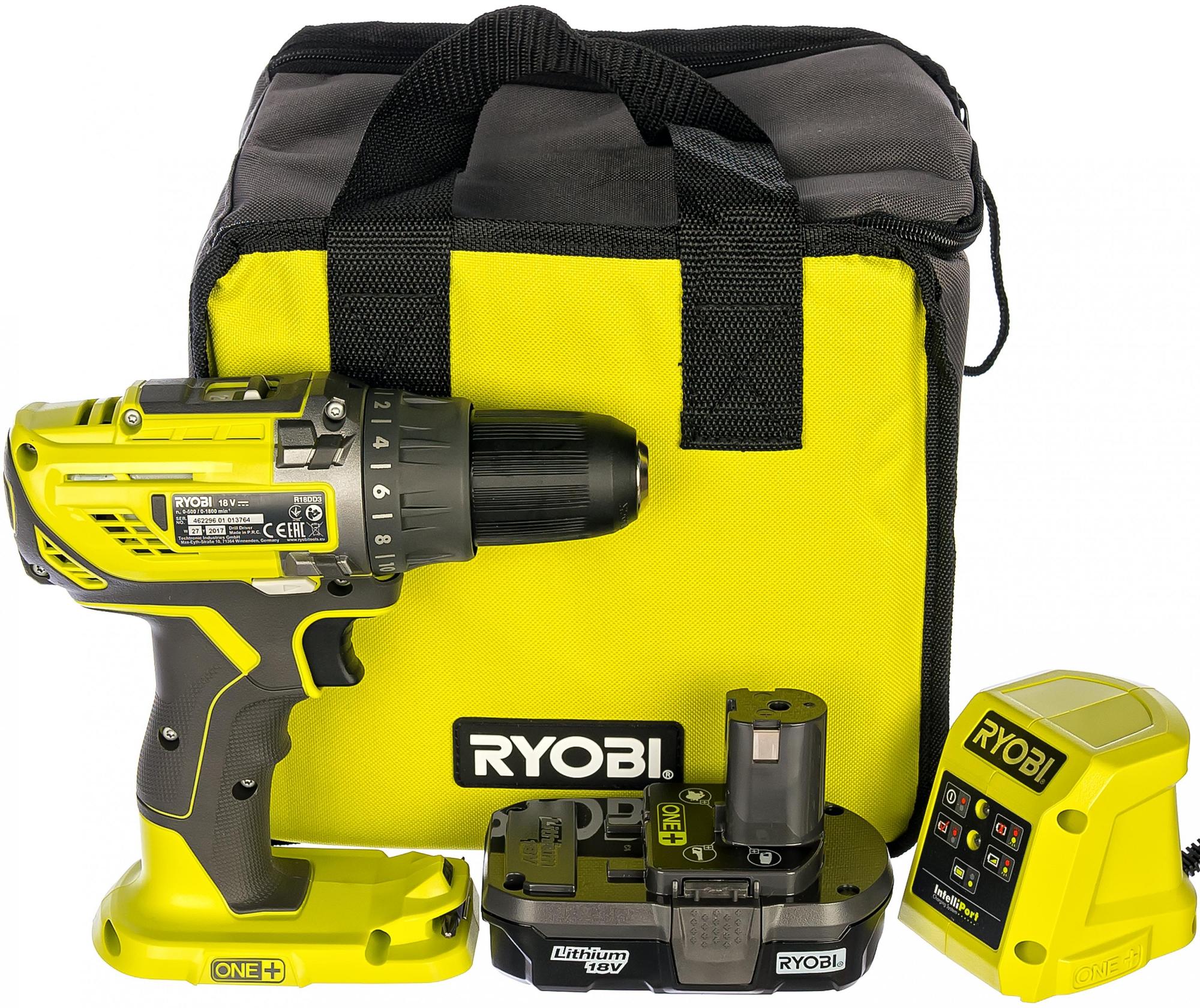 фото Компактная дрель-шуруповерт ryobi one+ r18dd3-113s 5133003350