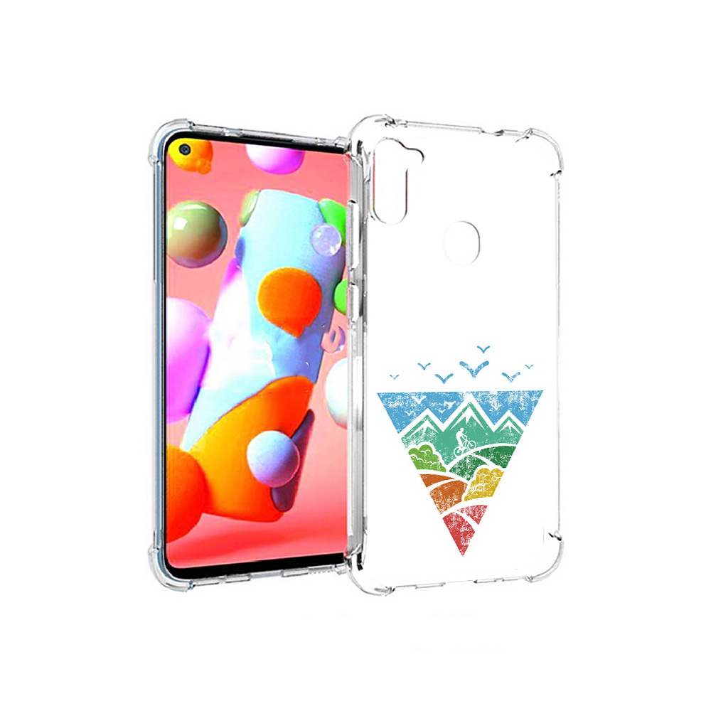 

Чехол MyPads Tocco для Samsung Galaxy A11 Лес земля море чайки (PT149913.480.105), Прозрачный, Tocco