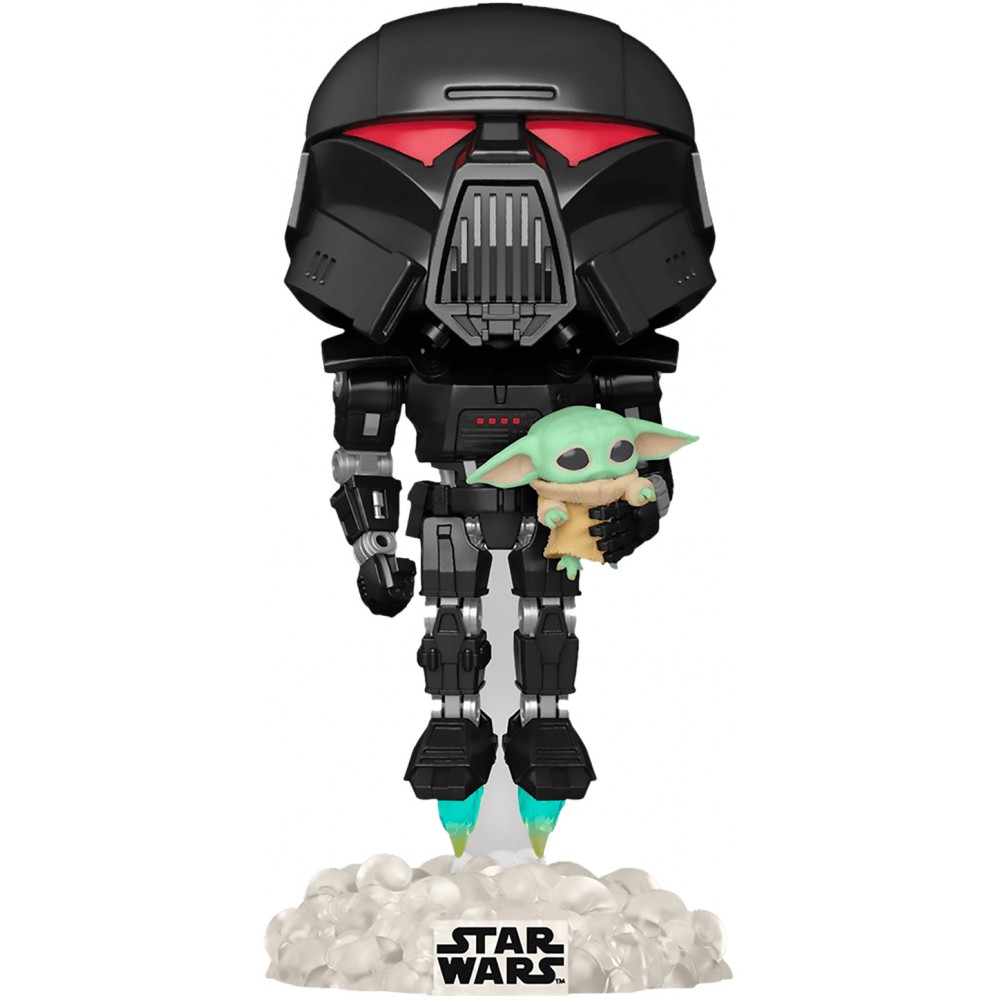 фото Фигурка funko pop! bobble star wars mandalorian dark trooper with grogu gw exc 58286