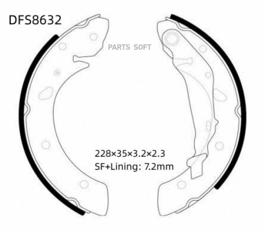 

Тормозные колодки DOUBLE FORCE барабанные DFS8632