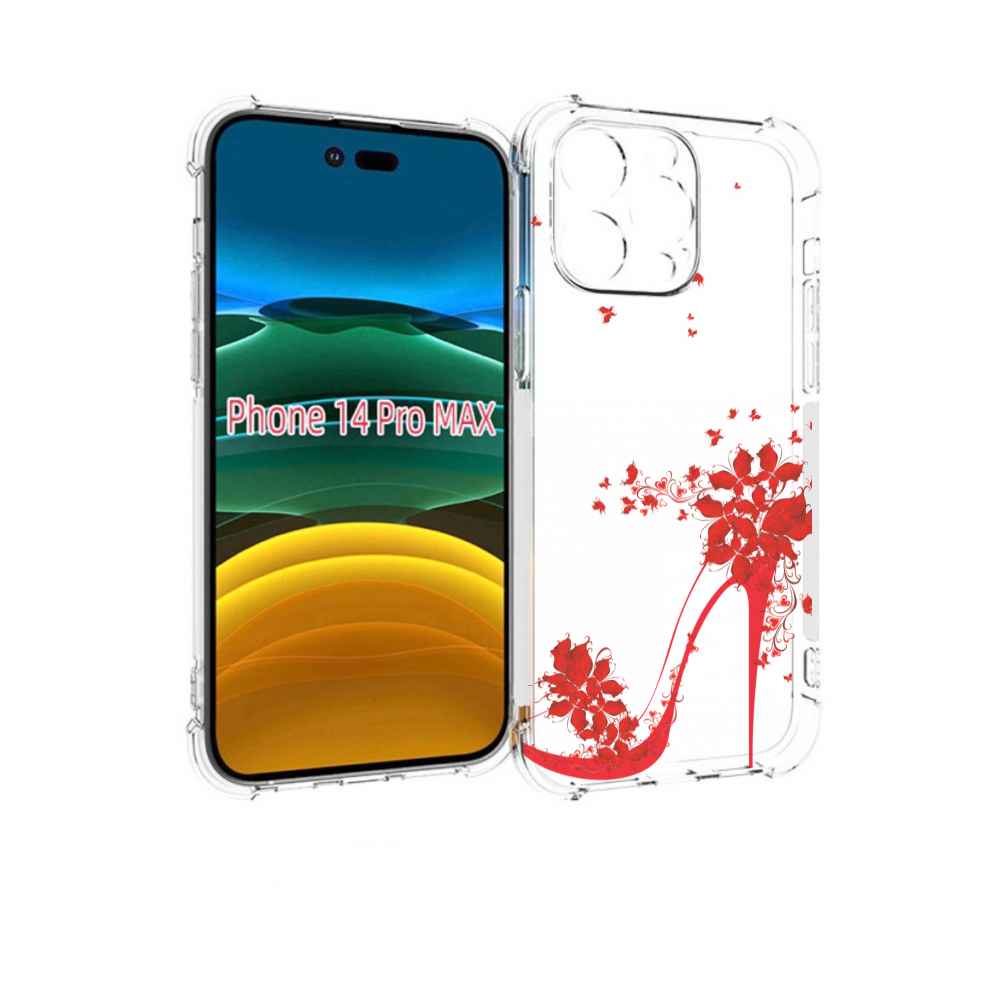 

Чехол MyPads каблук-в-цветах для iPhone 14 Pro Max, Прозрачный, Tocco