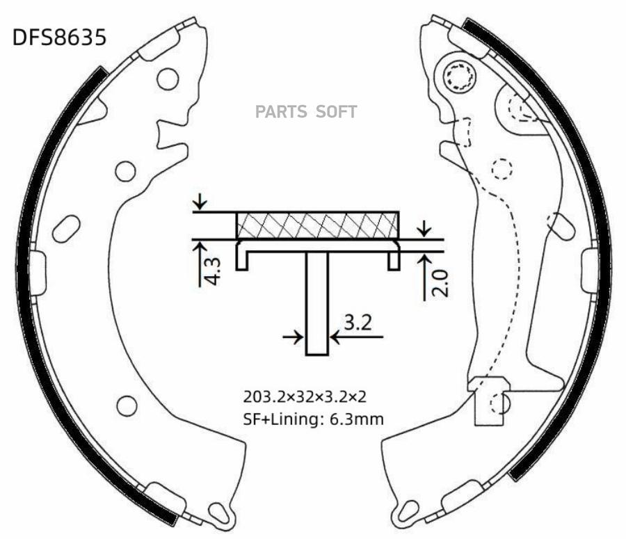 

Тормозные колодки DOUBLE FORCE барабанные DFS8635