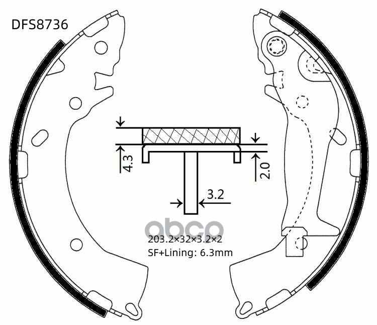 

Тормозные колодки DOUBLE FORCE барабанные DFS8736