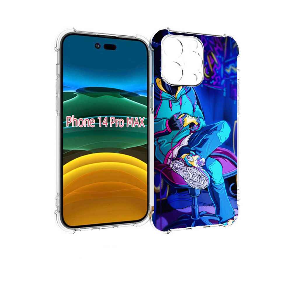 

Чехол MyPads киберпанк игрок для iPhone 14 Pro Max, Прозрачный, Tocco