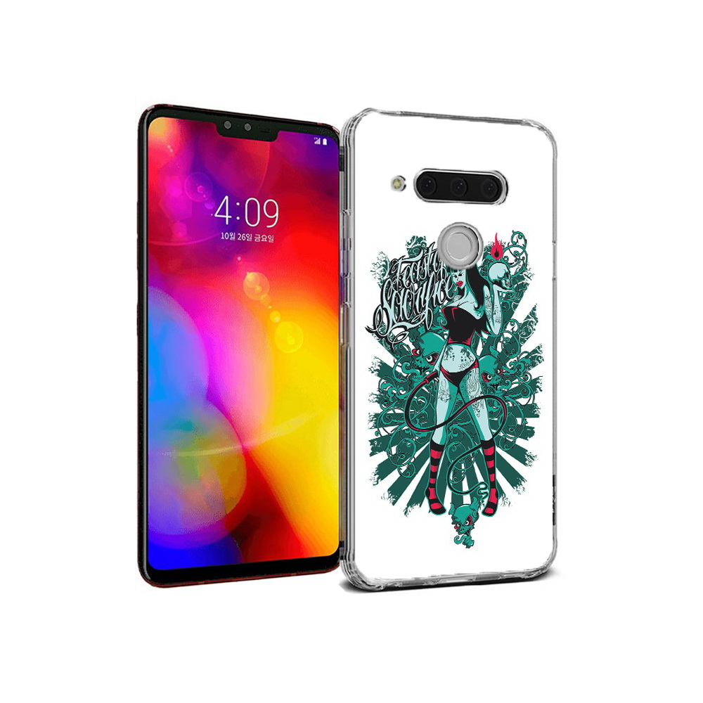 

Чехол MyPads Tocco для LG V40 ThinQ нарисованная девушка в татуировках (PT121590.74.499), Прозрачный, Tocco