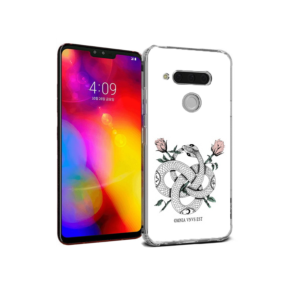 

Чехол MyPads Tocco для LG V40 ThinQ нарисованная змея абстракция (PT121590.74.502), Прозрачный, Tocco