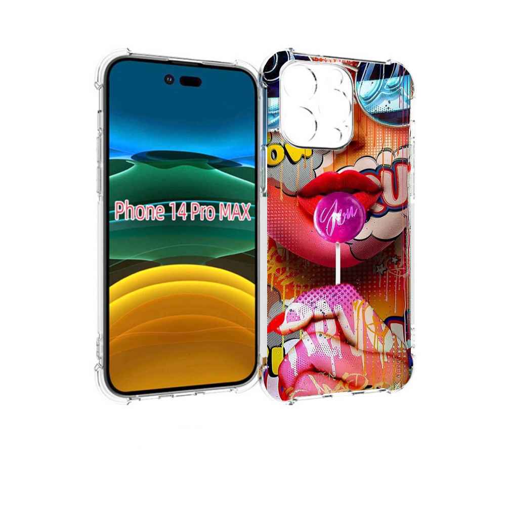 

Чехол MyPads комикс-девушка женский для iPhone 14 Pro Max, Прозрачный, Tocco