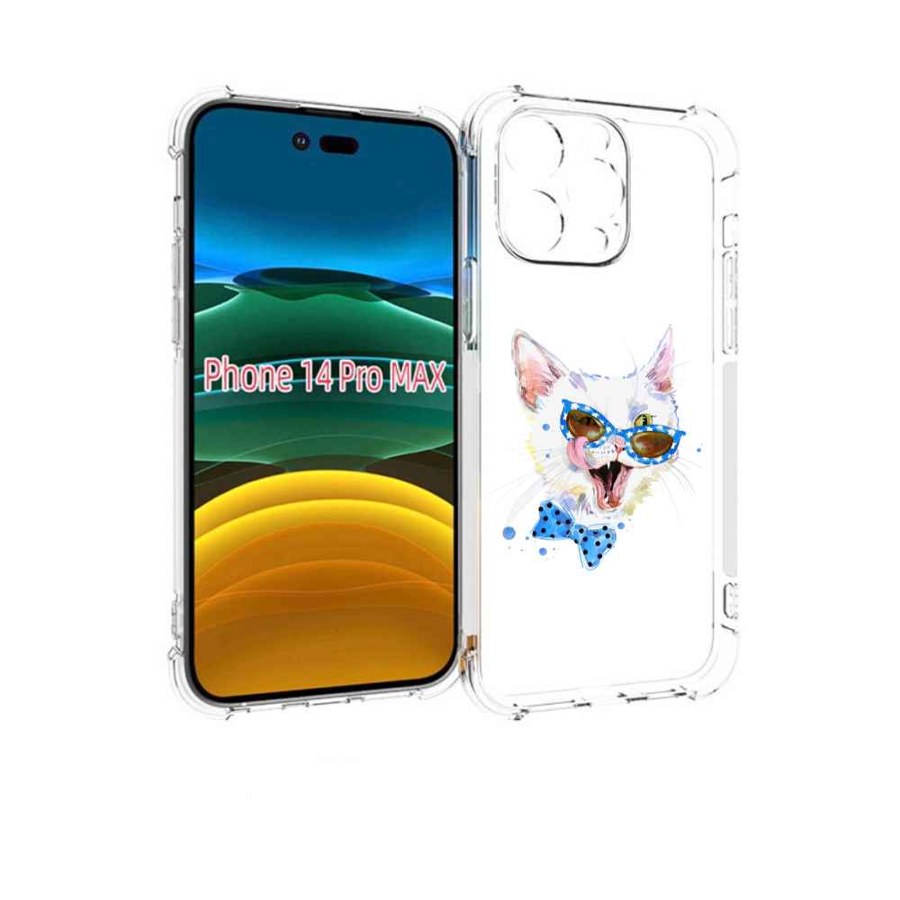 

Чехол MyPads белый кот для iPhone 14 Pro Max, Прозрачный, Tocco