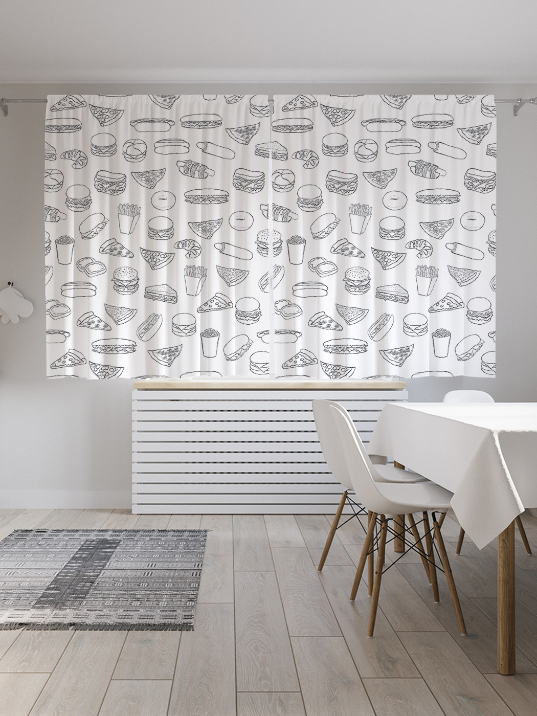 

Шторы JoyArty с фотопечатью "Графический фастфуд" из сатена, 290х180 см, Графический фастфуд