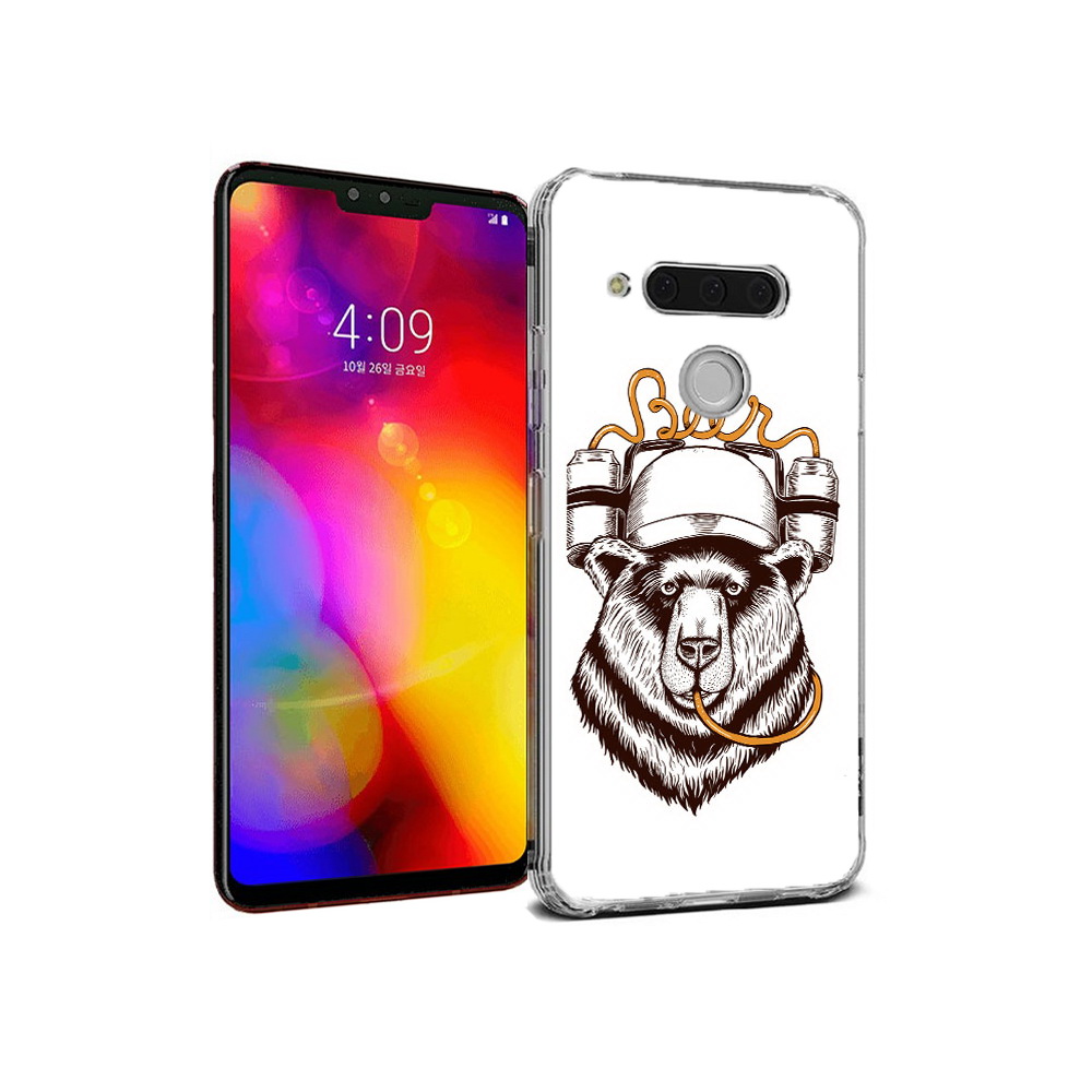 

Чехол MyPads Tocco для LG V40 ThinQ пивной медведь (PT121590.74.538), Прозрачный, Tocco
