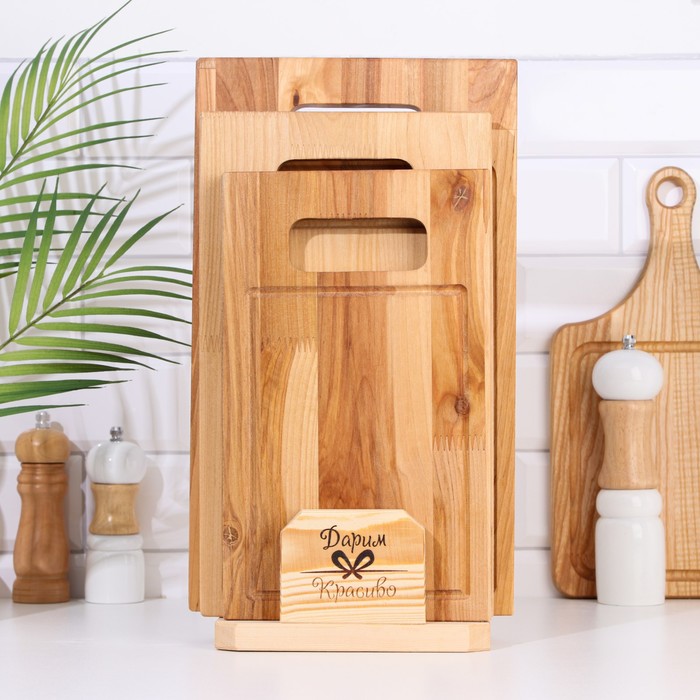 

Набор досок разделочных "Прямая ручка" (3 шт) 38х22х1,8 см; 34х20х1,8 см; 30х18х1,8 см, Бежевый