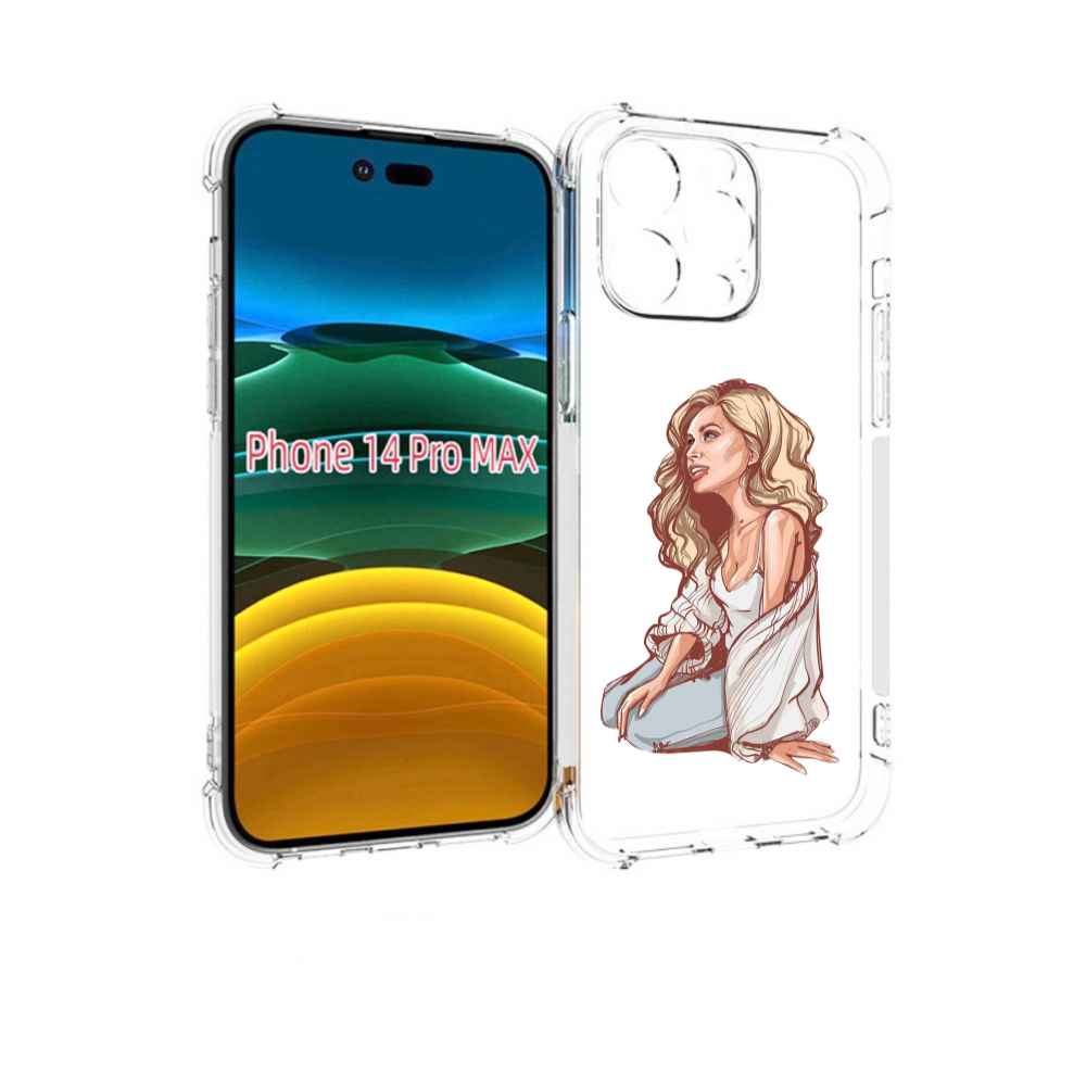 

Чехол MyPads красивая-девушка-в-белом женский для iPhone 14 Pro Max, Прозрачный, Tocco