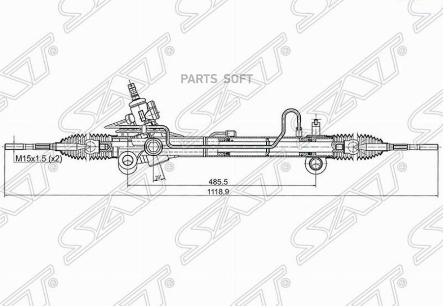 

SAT ST-44200-48090 Рейка рулевая TOYOTA HIGHLANDER/RX350 03-08 LHD 1шт